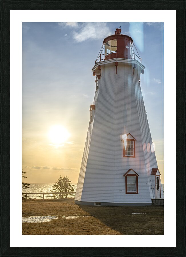 Panmure Lighthouse Sunray Sunrise Picture Frame print