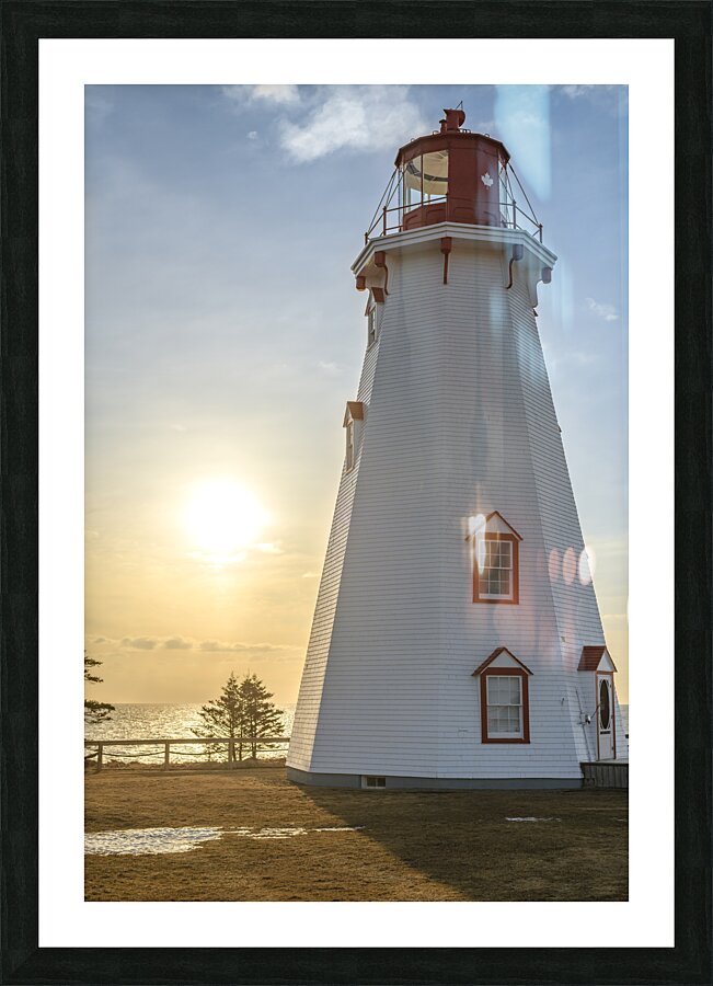 Panmure island Lighthouse Sunrise Picture Frame print
