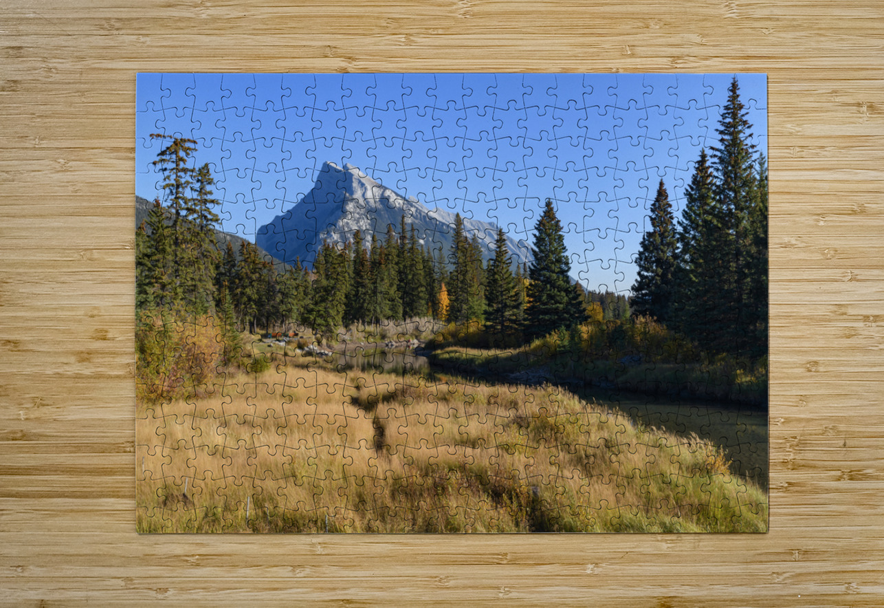 Banff Bow river banks mountains 2-8 Justin Richard Batten Puzzle printing