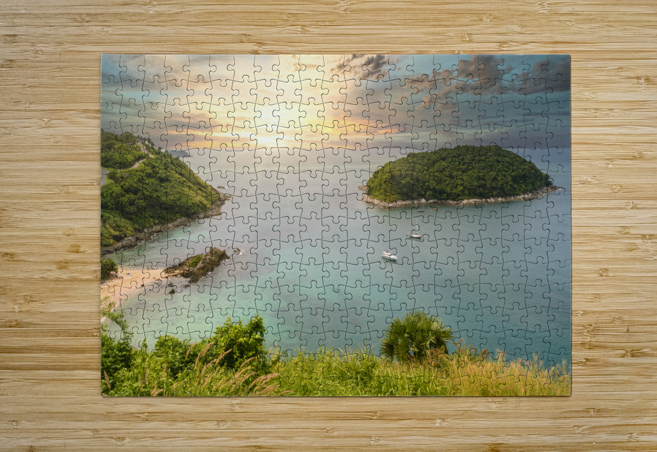 Windmill Lookout view of Ya-Nui beach Justin Richard Batten Puzzle printing
