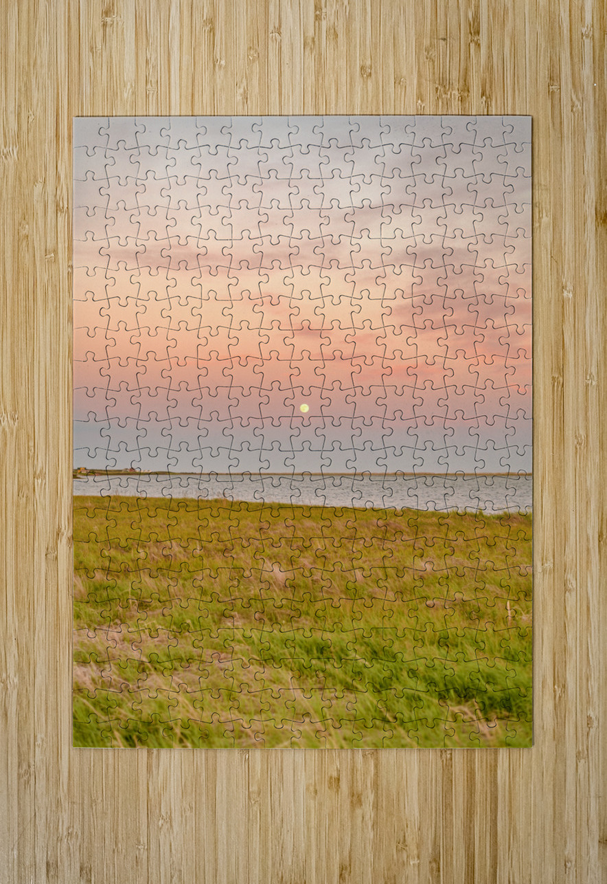 Isle De Madeleine moonrise at sunset  2 Justin Richard Batten Puzzle printing