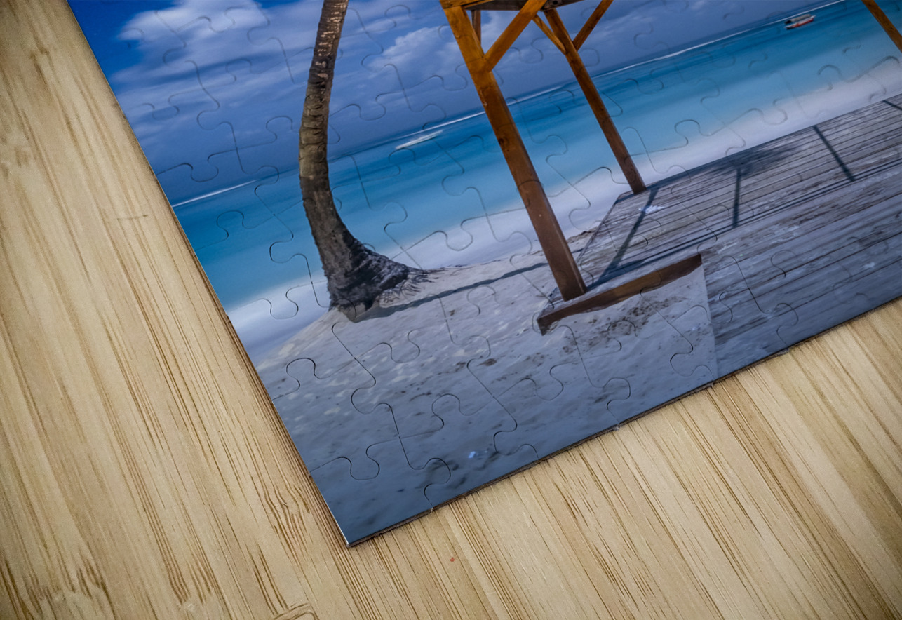 palmtrees beach night Justin Richard Batten Puzzle