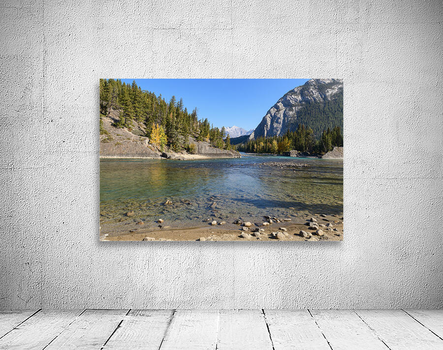 Banff Bow River shore and mountains Wall Preview
