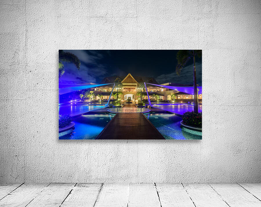 Resort pools at night Wall Preview