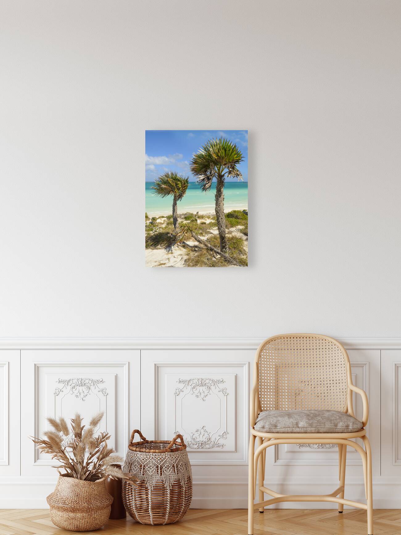 2 palms on Cuban dunes Reproduction