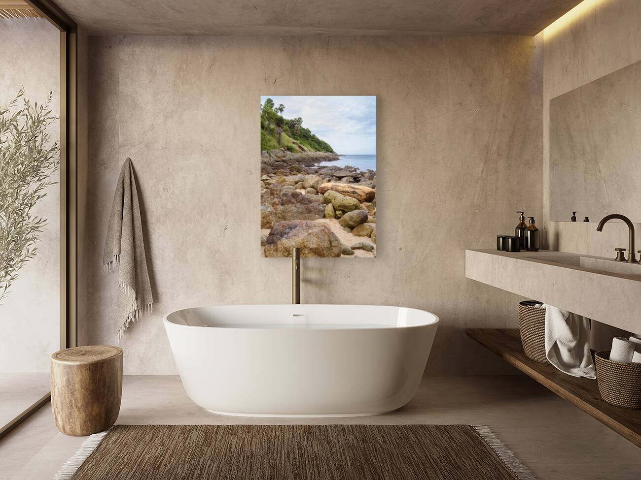 Ya-nui rock beach shore 2 Reproduction