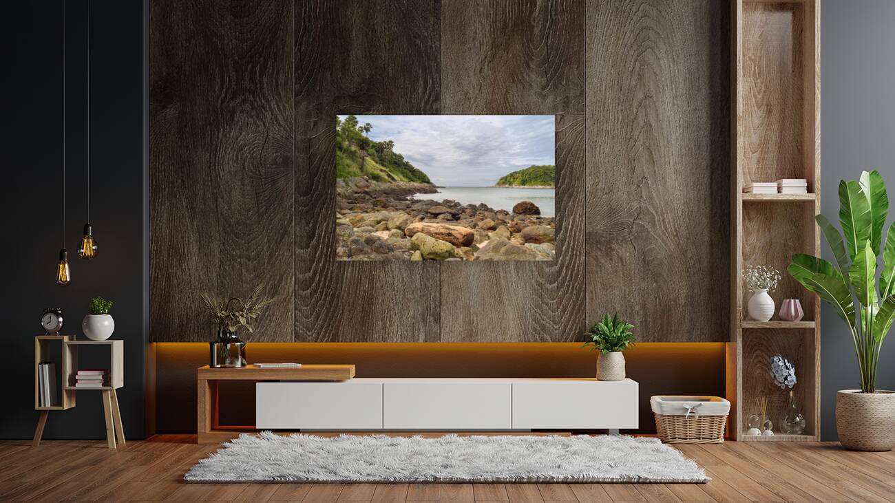 Ya-Nui beach with island view Reproduction