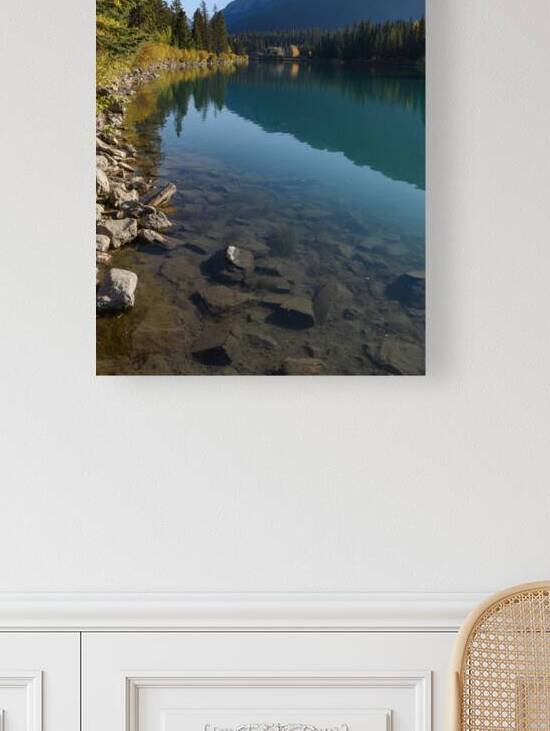 Bow River Banff with mountains 2-2 by Justin Richard Batten