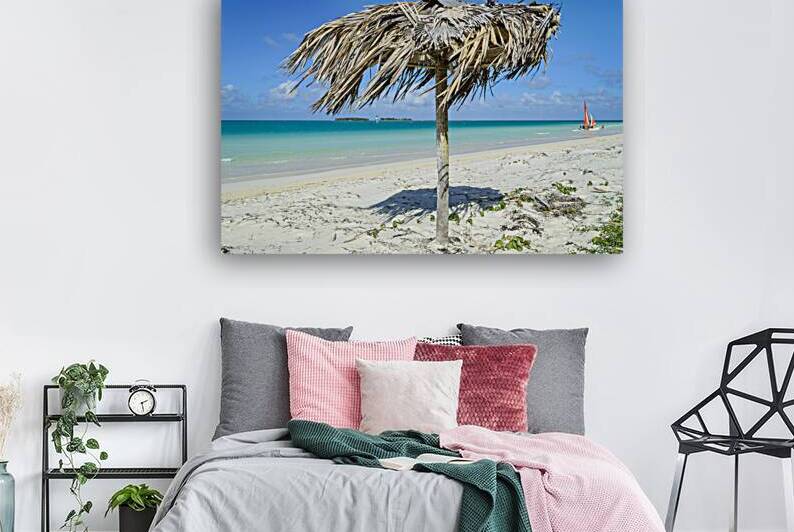 Beach umbrella cuban 2 by Justin Richard Batten