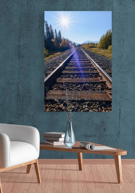 Banff Train Tracks with sun by Justin Richard Batten