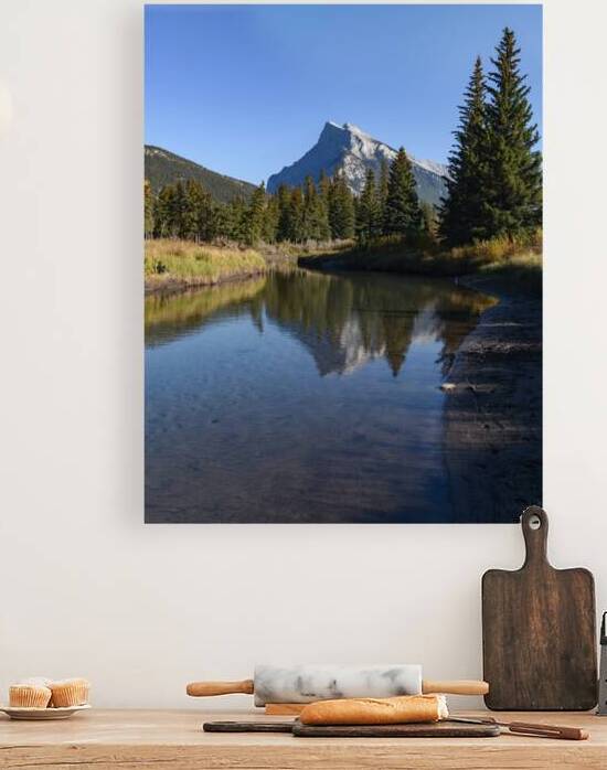 Bow river with mountains 2-7 by Justin Richard Batten