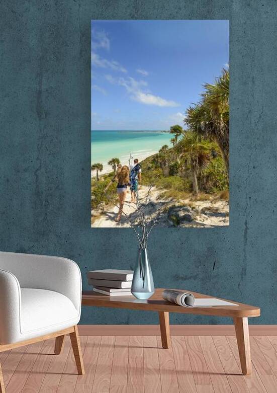 sand dune walk next to aqua ocean by Justin Richard Batten