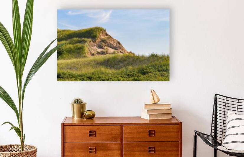 Greenwich grass dune on sky background by Justin Richard Batten