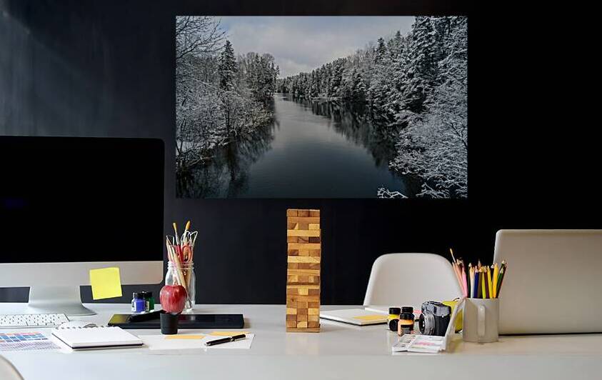 Montague river winter landscape by Justin Richard Batten