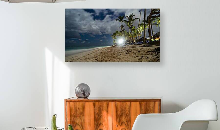 Resort beach at night by Justin Richard Batten