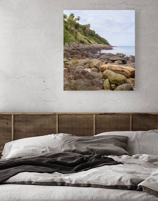 Ya-nui rock beach shore 2 by Justin Richard Batten