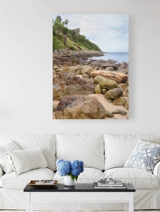 Ya-nui rock beach shore 2 by Justin Richard Batten