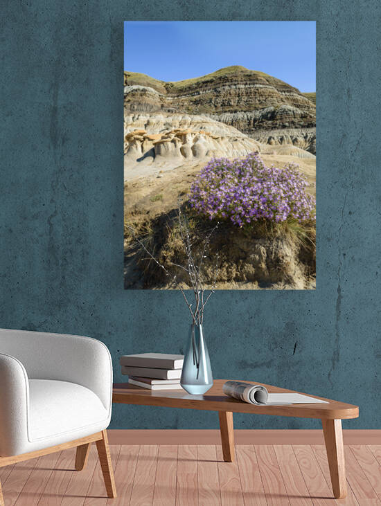 Hoodoos rocks with purple flowers by Justin Richard Batten