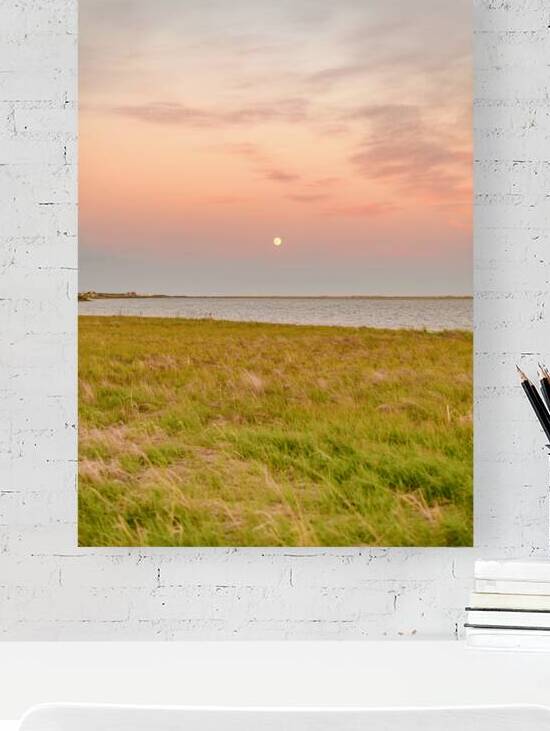 Isle De Madeleine moonrise at sunset  2 by Justin Richard Batten