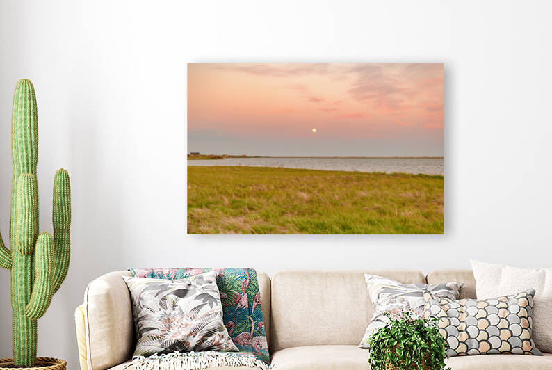 Isle De Madeleine moonrise at sunset by Justin Richard Batten