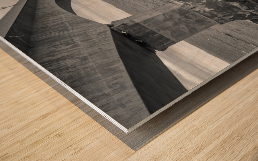 confed bridge bw Wood print