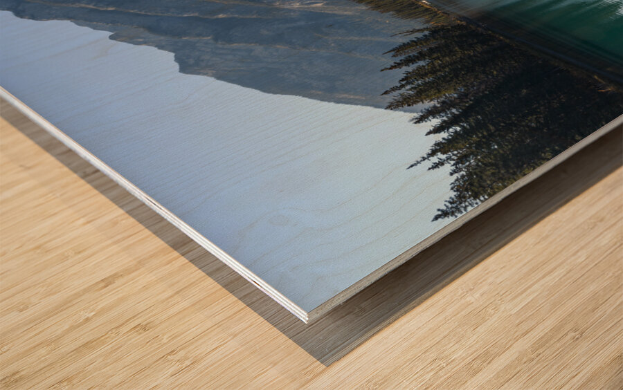 Banff Bow River mountains 2-3 Wood print