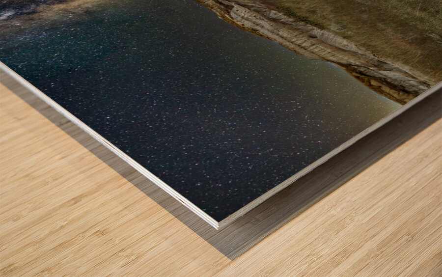 horseshoe canyon night milkyway Wood print